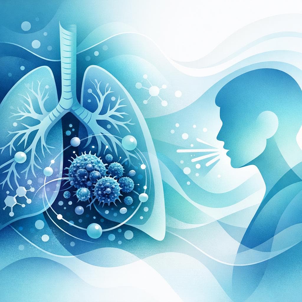 Medical illustration for 咳嗽是癌症常见症状吗？原因与管理全解 - Persly Health Information