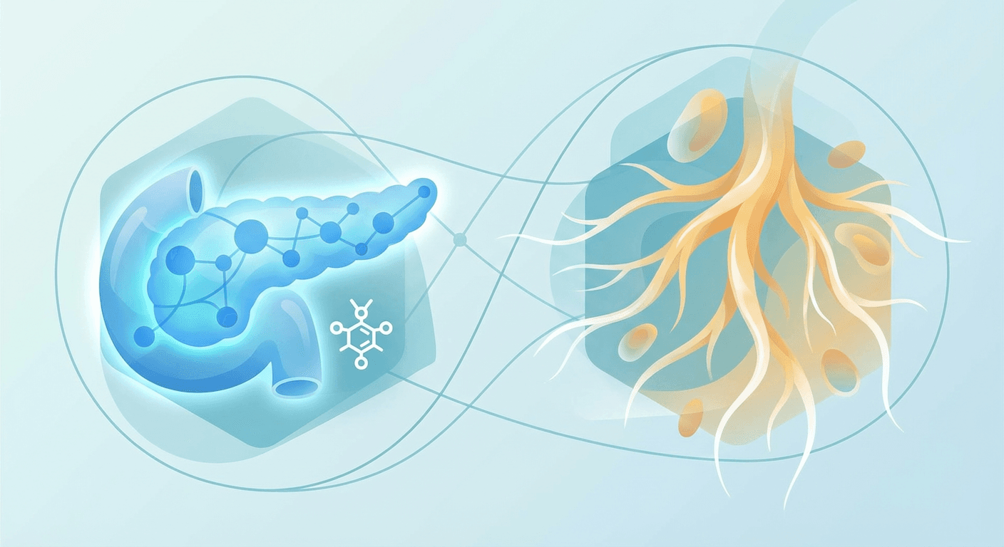 Medical illustration for PubMedの資料に基づく | ターメリック（ウコン）は2型糖尿病の血糖コントロールを改善するというのは本当ですか？ - Persly Health Information