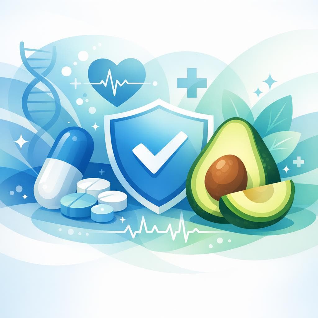 Medical illustration for Based on NIH | Is it safe to eat avocado every day while taking amoxicillin, or could this interact with the antibiotic or reduce its effectiveness? - Persly Health Information