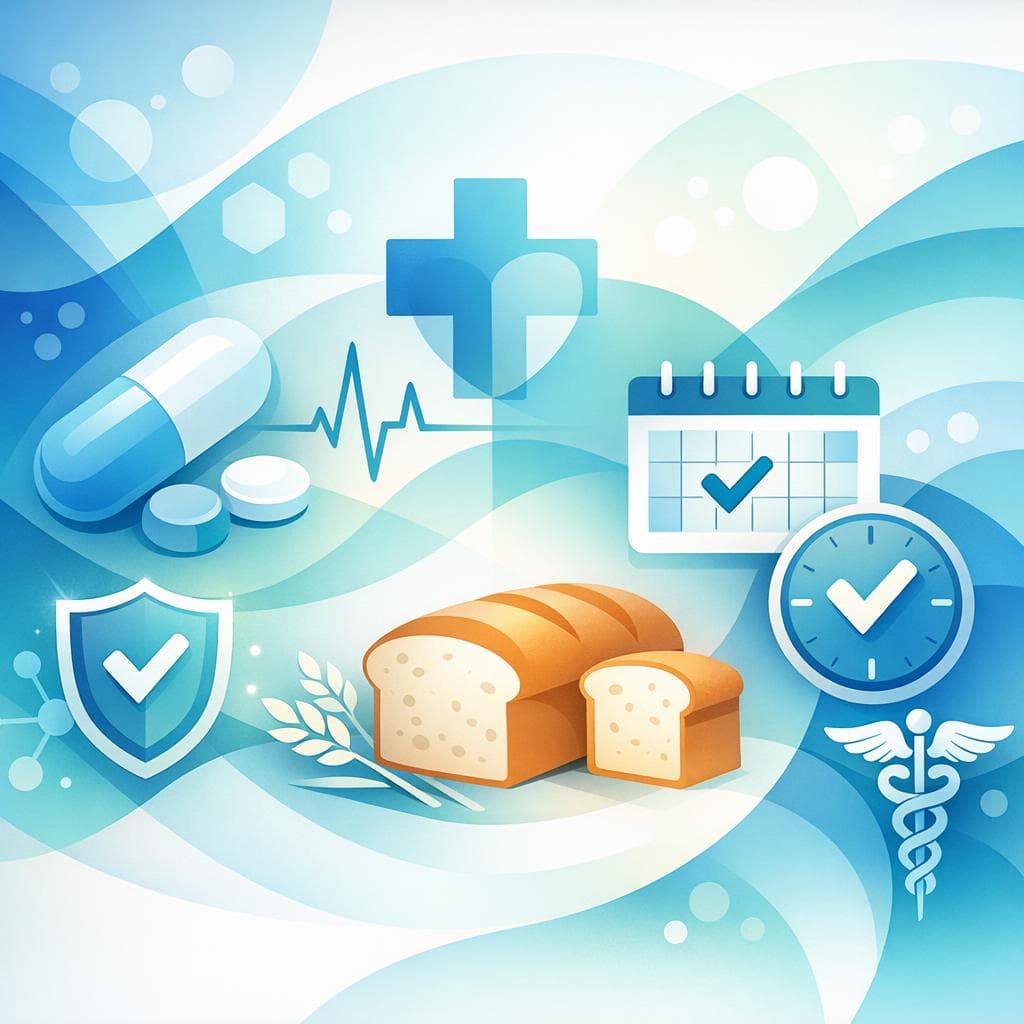 Medical illustration for Based on PubMed | Is it safe to eat bread every day while taking amoxicillin, or can bread reduce the antibiotic’s absorption or effectiveness? - Persly Health Information