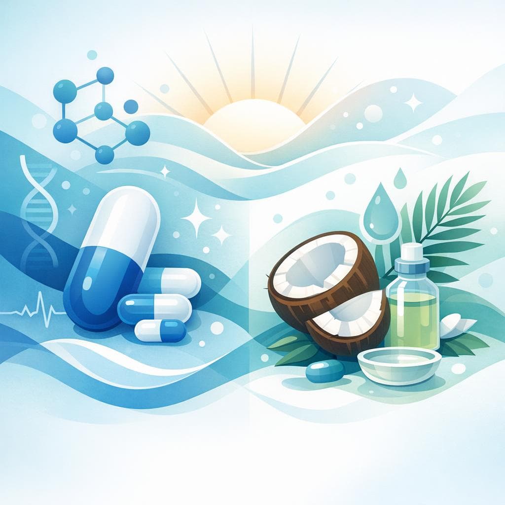 Medical illustration for PubMed 자료 기반 | 아침에 코코넛 오일을 먹으면 아목시실린의 효과가 떨어진다는 말이 사실인가요? - Persly Health Information