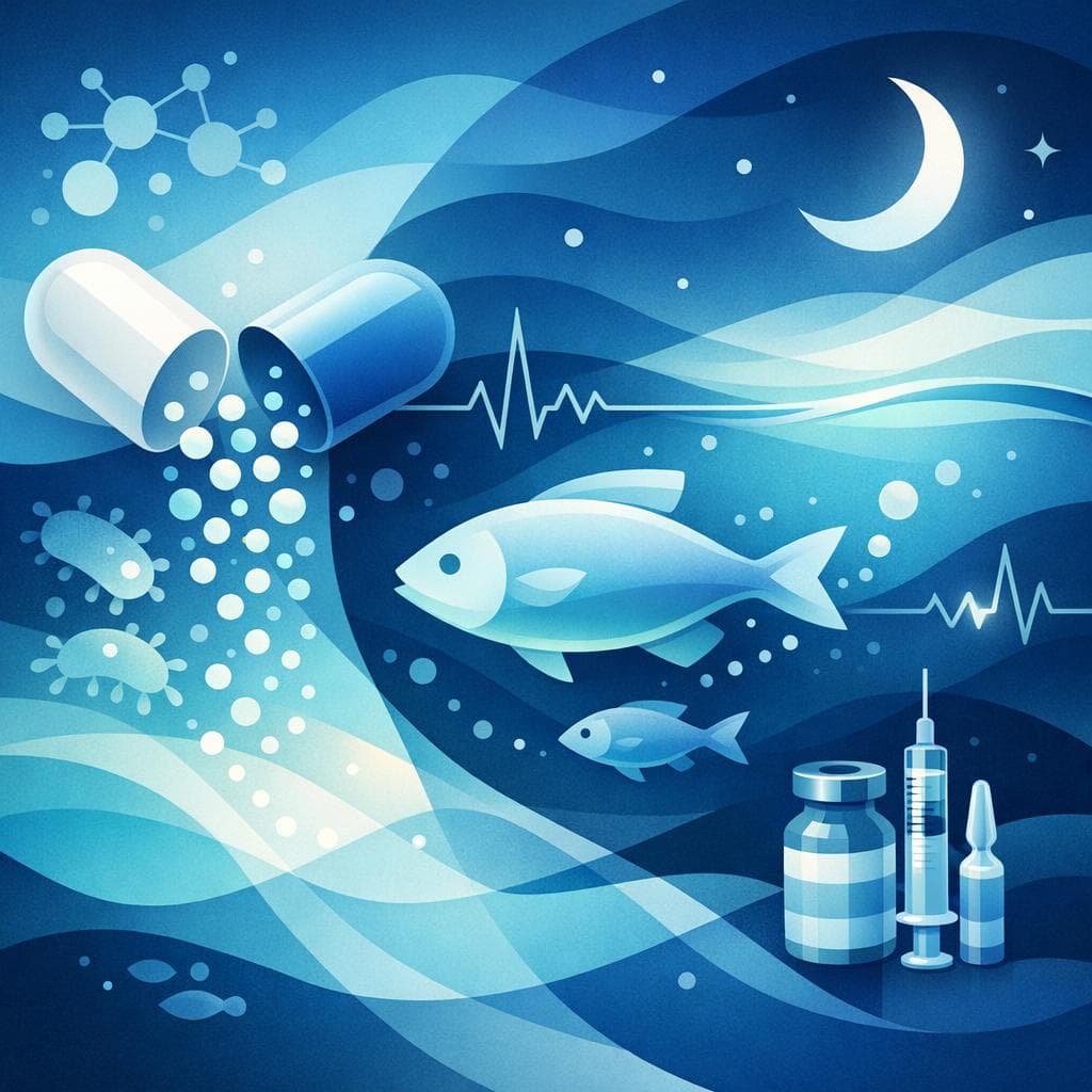 Medical illustration for Based on NIH | Is it safe to take amoxicillin after eating fish at night, or do seafood meals interfere with this antibiotic? - Persly Health Information