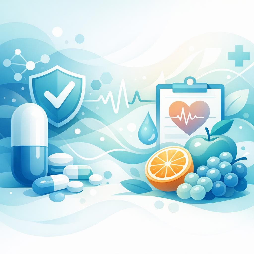 Medical illustration for Based on PubMed | Is daily consumption of fruit, like grapefruit, oranges, or apples, safe while taking amoxicillin, or could it affect absorption or effectiveness? - Persly Health Information