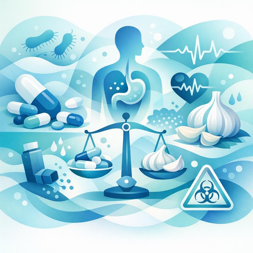 Medical illustration for Based on NIH | Can garlic supplements increase the risk of side effects when taking amoxicillin? - Persly Health Information