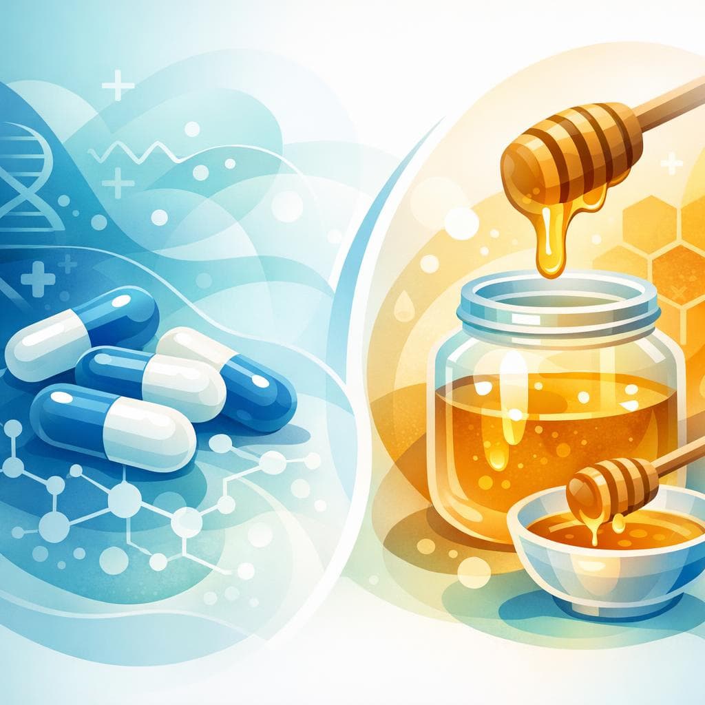 Medical illustration for Based on NIH | Does eating honey right before taking amoxicillin affect its absorption or reduce its effectiveness? - Persly Health Information