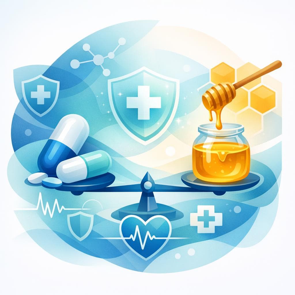 Medical illustration for Based on PubMed | Is it safe to consume honey daily while taking amoxicillin? - Persly Health Information