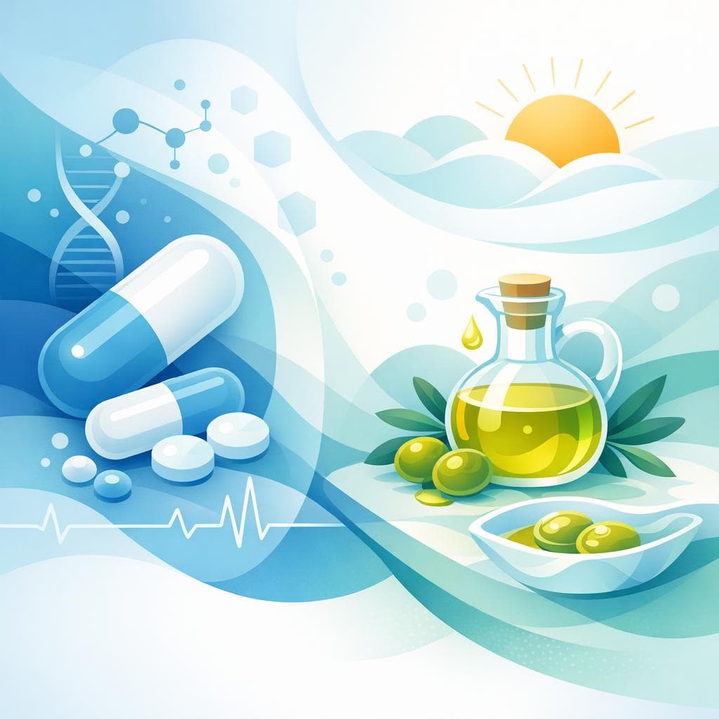 Medical illustration for 미국 NIH 자료 기반 | 아목시실린을 복용 중인데 아침에 올리브 오일을 먹으면 약효나 흡수에 영향이 있나요? - Persly Health Information