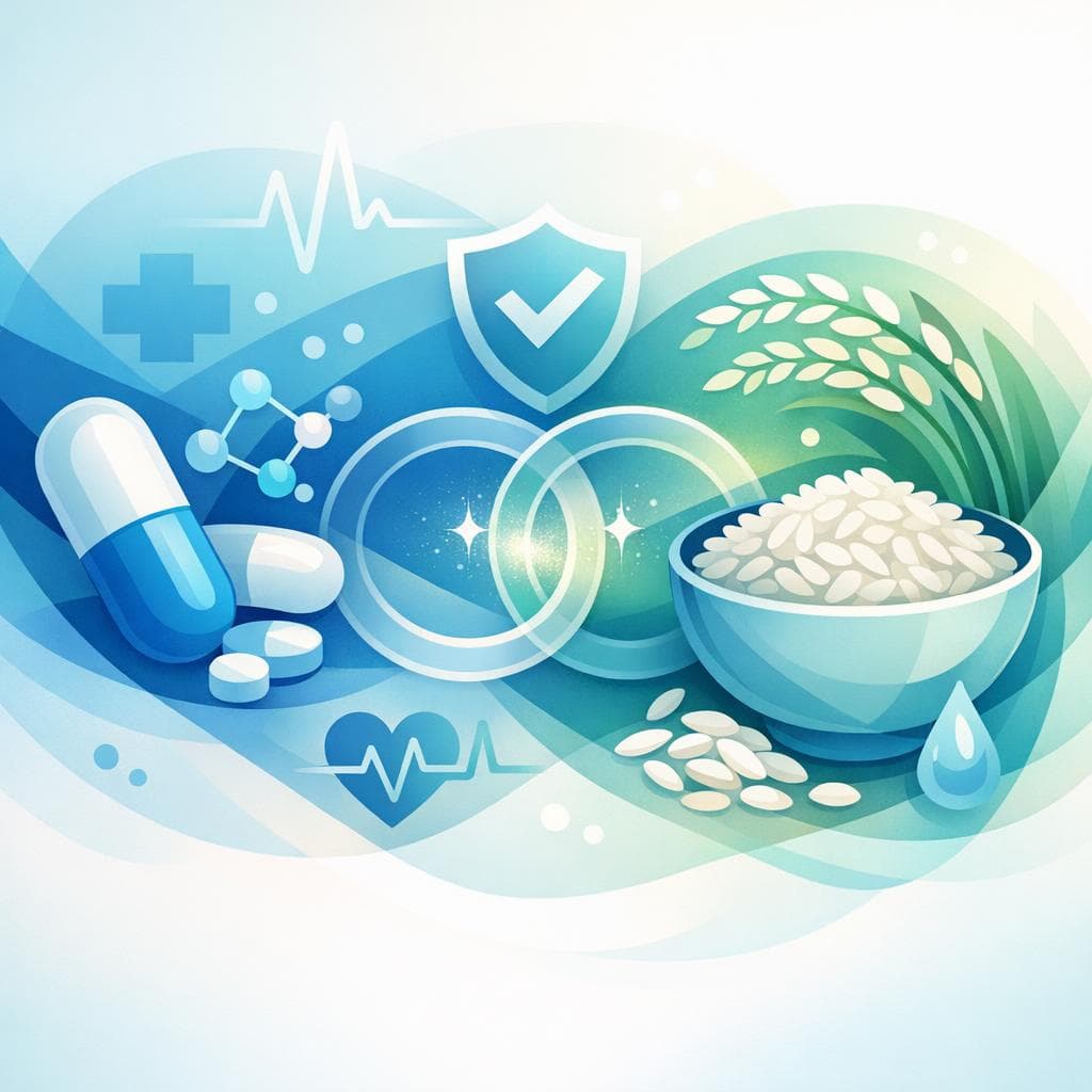 Medical illustration for Based on NIH | Is it safe to take Amoxicillin with rice, or could eating rice reduce its absorption or effectiveness? - Persly Health Information
