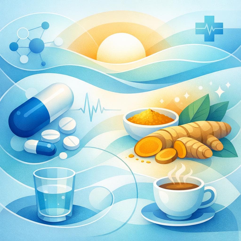 Medical illustration for PubMed 자료 기반 | 아침에 강황(커큐민)과 함께 아목시실린을 복용하면 약효가 떨어지거나 부작용이 늘어난다는 말이 사실인가요? - Persly Health Information