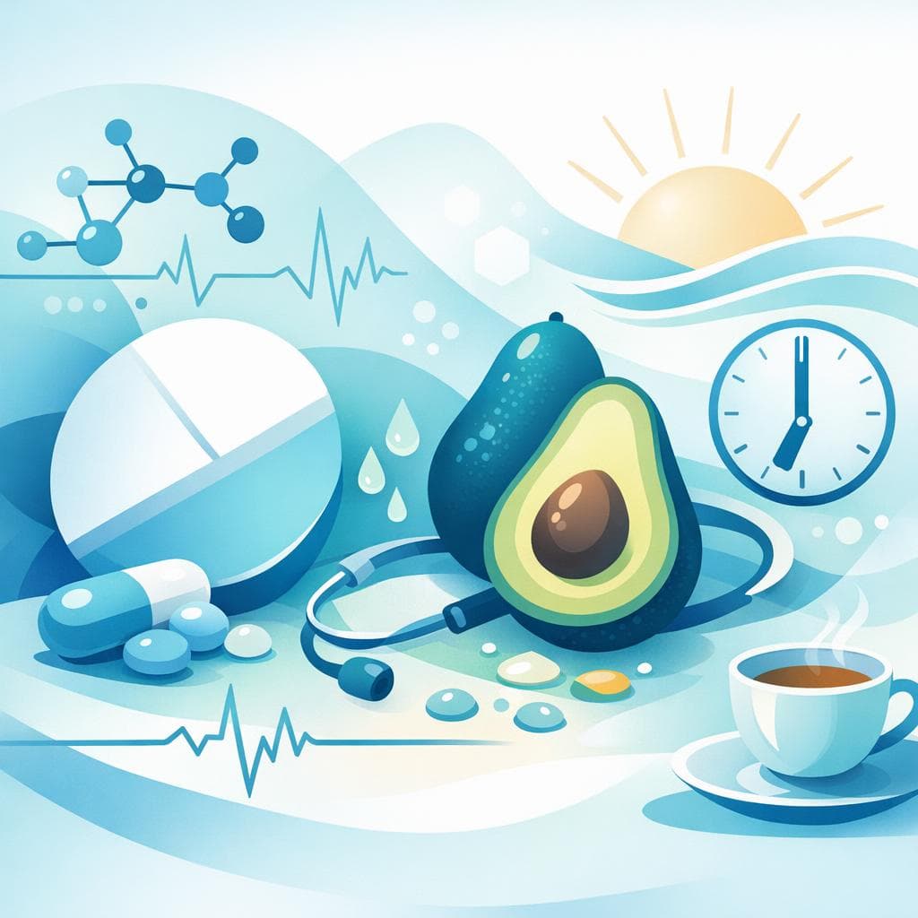 Medical illustration for 미국 NIH 자료 기반 | 아토르바스타틴을 복용 중인데 아침에 아보카도를 먹어도 되나요? - Persly Health Information