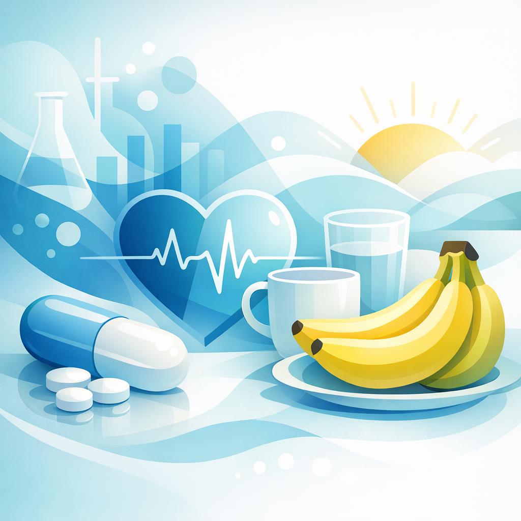 Medical illustration for 미국 NIH 자료 기반 | 아토르바스타틴을 복용 중인데 아침마다 바나나를 먹는 것이 약물 상호작용이나 약효에 영향을 줄 수 있나요? - Persly Health Information