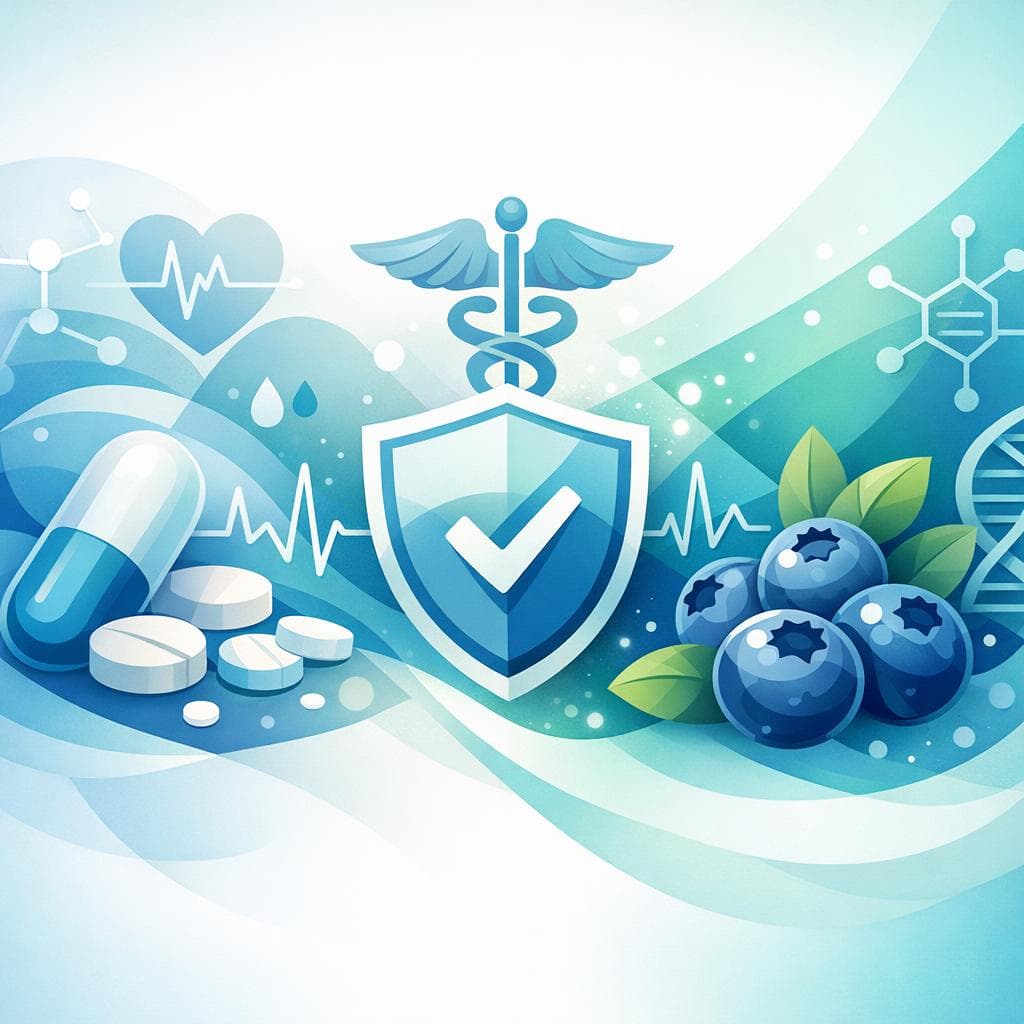 Medical illustration for Based on NIH | Is it safe to eat blueberries while taking atorvastatin, or could they interact with the medication and increase side effects? - Persly Health Information