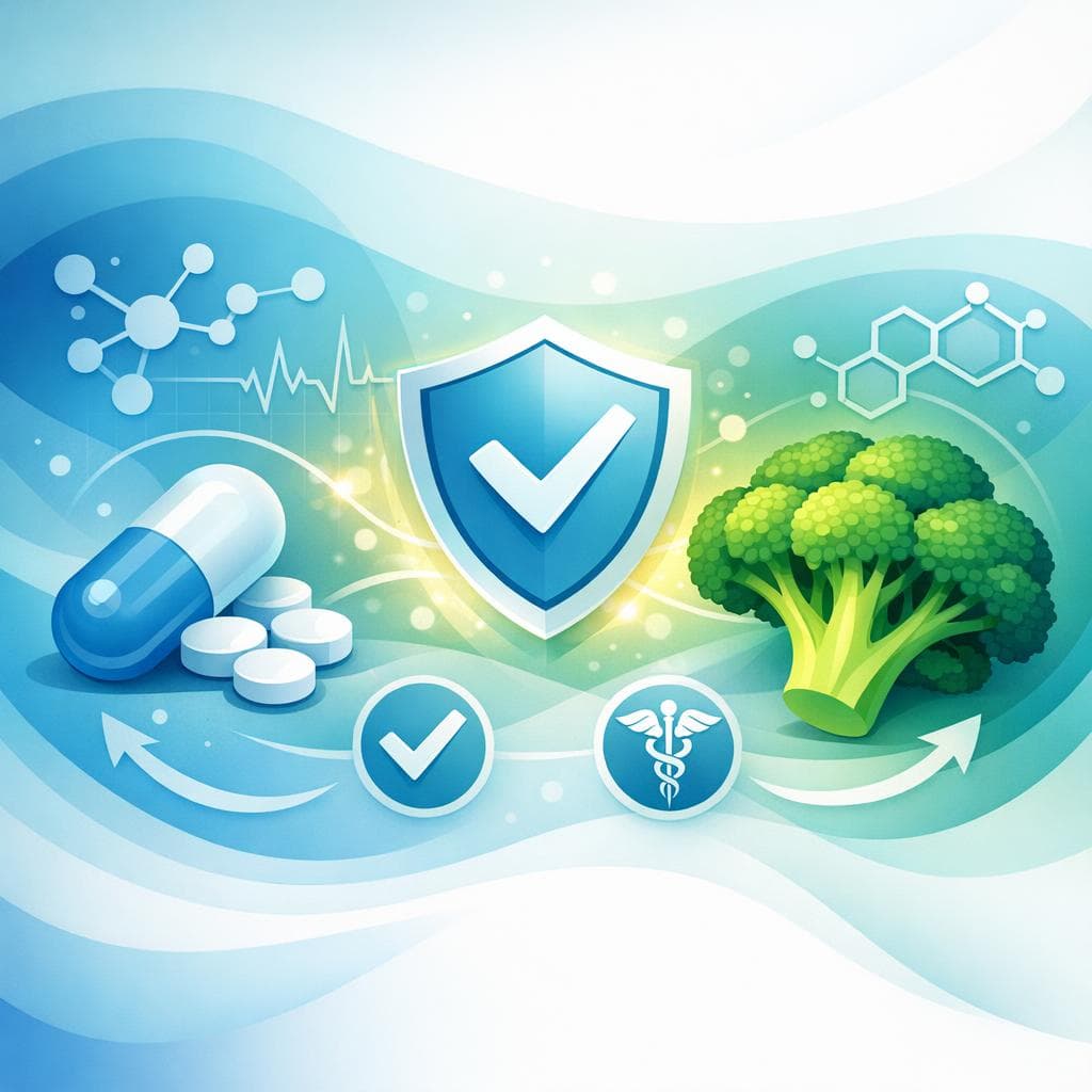 Medical illustration for Based on NIH | Is it safe to eat broccoli while taking atorvastatin, or does it interact with the medication? - Persly Health Information