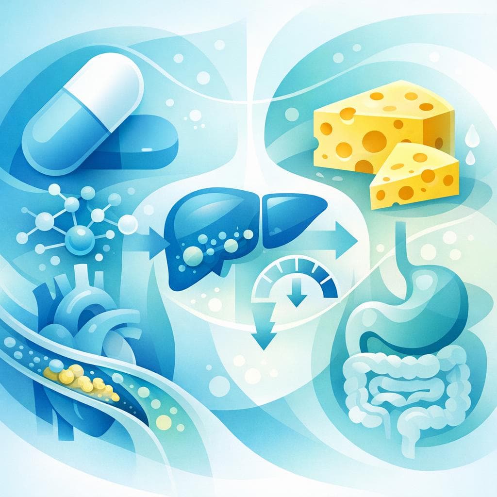 Medical illustration for Based on NIH | Is it safe to eat cheese after taking atorvastatin, or does it interact with the medication? - Persly Health Information