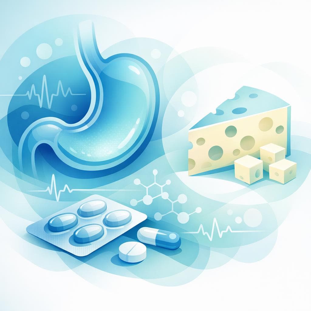 Medical illustration for Basado en NIH de EE.UU. | ¿La atorvastatina se debe tomar con el estómago vacío y hay que evitar el queso por posibles interacciones? - Persly Health Information