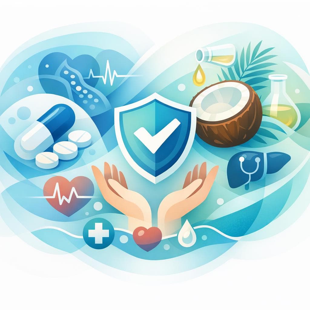 Medical illustration for PubMed 자료 기반 | 아토르바스타틴을 복용 중인데 코코넛 오일을 매일 섭취해도 안전한가요? - Persly Health Information