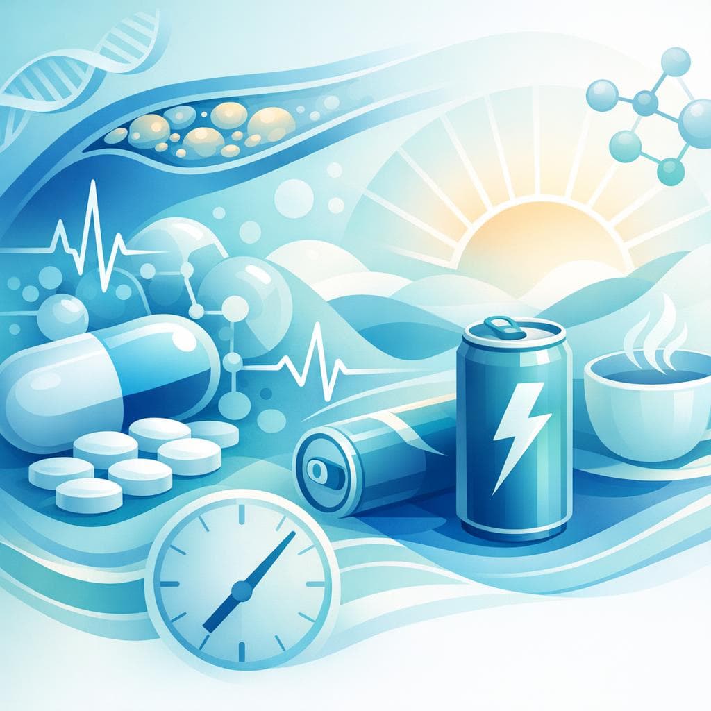 Medical illustration for 미국 NIH 자료 기반 | 아토르바스타틴을 복용 중인데 아침에 에너지 음료를 마셔도 되나요? 카페인이나 타우린 등의 성분이 약효나 부작용, 간 기능에 영향을 줄 수 있는지 사실 확인해 주세요. - Persly Health Information