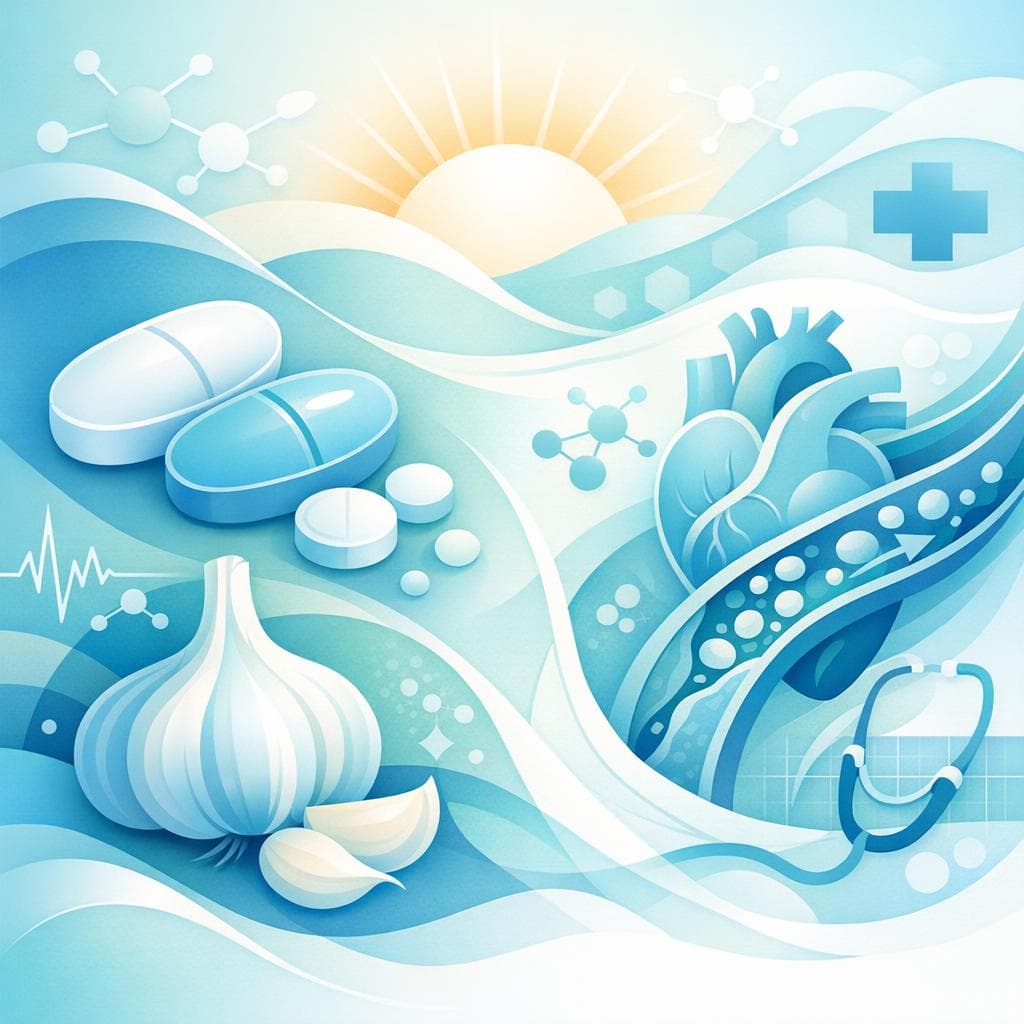 Medical illustration for 미국 NIH 자료 기반 | 아토르바스타틴을 복용 중인 사람이 아침에 마늘을 먹으면 안 된다는 말이 사실인가요? - Persly Health Information