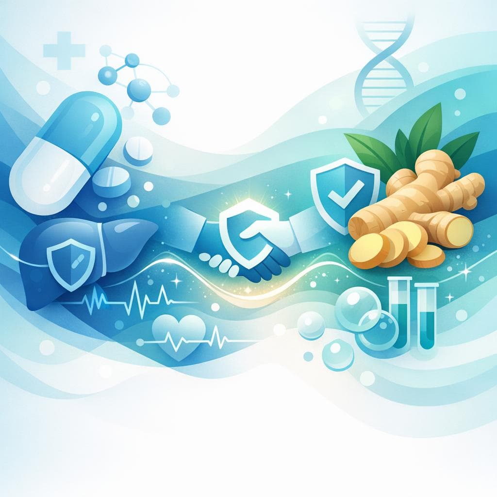 Medical illustration for Based on NIH | Is it safe to take ginger (tea or supplements) while on atorvastatin, or are there any known interactions or increased side-effect risks? - Persly Health Information