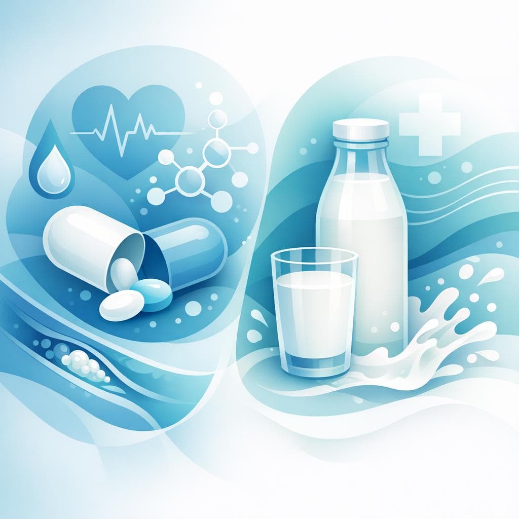 Medical illustration for Based on NIH | Is it safe to drink milk shortly before taking atorvastatin, or will dairy reduce its absorption or effectiveness? - Persly Health Information
