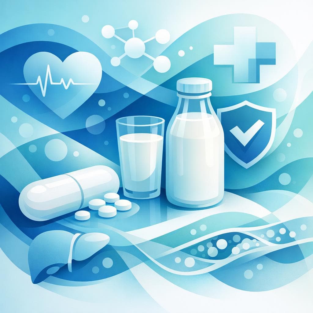 Medical illustration for 미국 NIH 자료 기반 | 아토르바스타틴 복용 중 우유를 매일 마셔도 안전하며 상호작용이나 흡수 저해 위험이 없다는 것이 사실인가요? - Persly Health Information