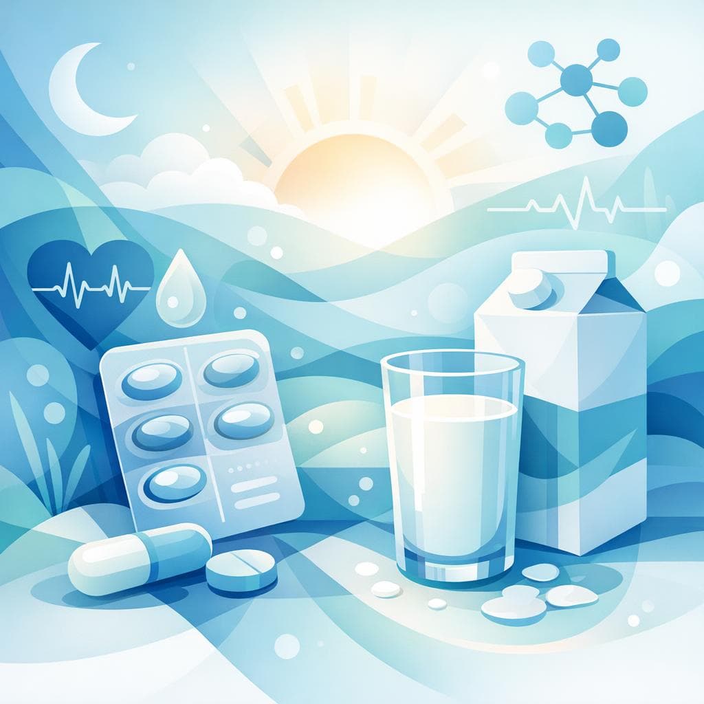 Medical illustration for 미국 NIH 자료 기반 | 아토르바스타틴을 아침에 우유와 함께 복용해도 괜찮나요? 우유가 약효나 흡수, 부작용에 영향을 주는지 사실인지 확인해 주세요. - Persly Health Information