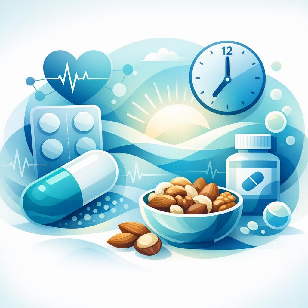 Medical illustration for Based on NIH | Does eating nuts in the morning affect the absorption or effectiveness of atorvastatin? - Persly Health Information