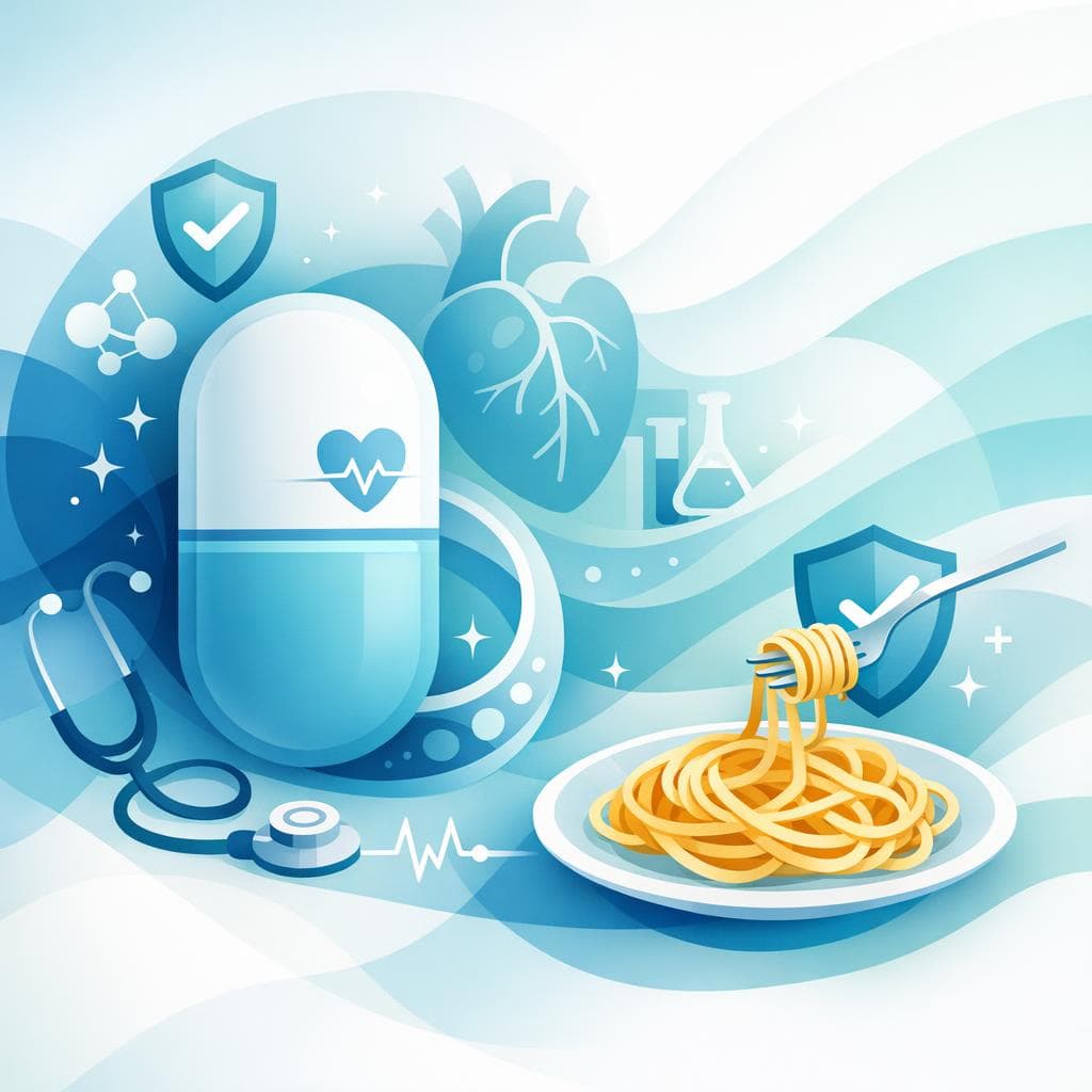 Medical illustration for Based on NIH | Is it safe to eat pasta every day while taking atorvastatin? - Persly Health Information