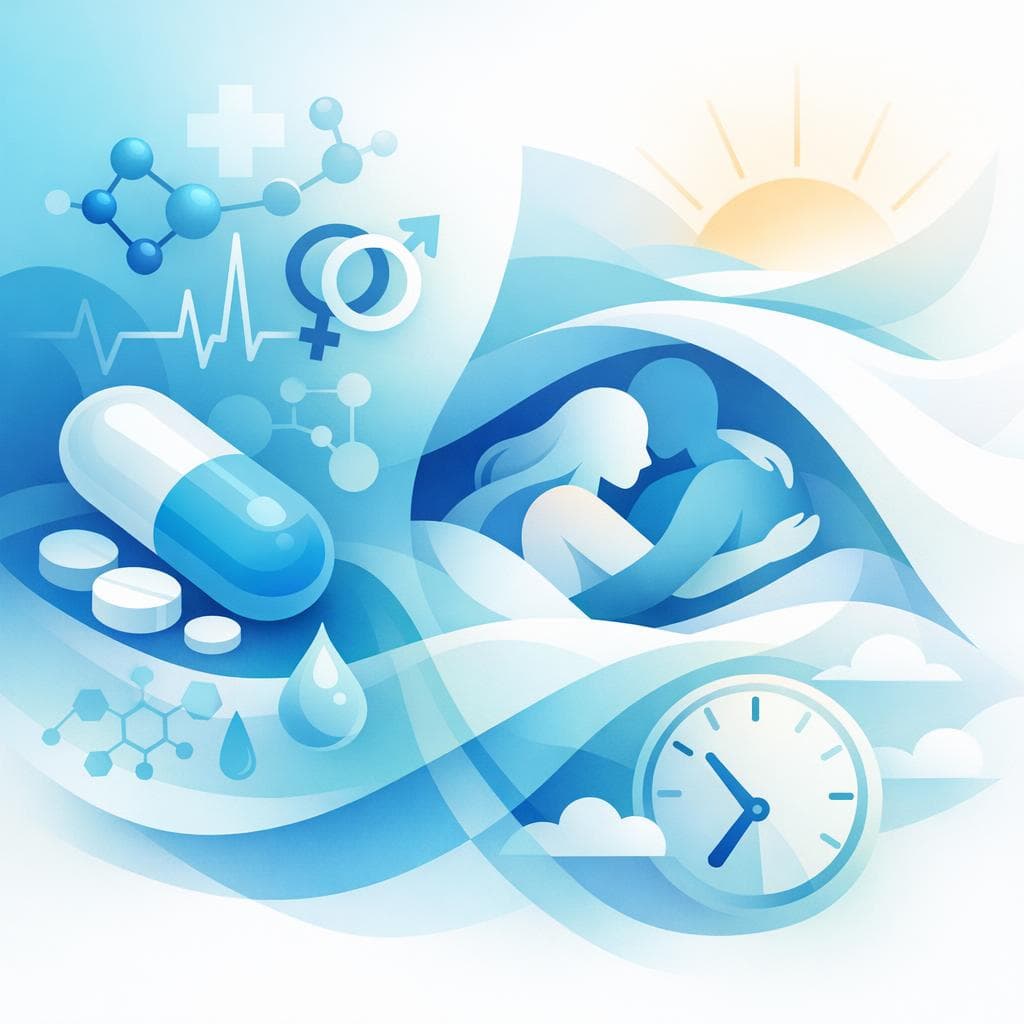 Medical illustration for 미국 NIH 자료 기반 | 아토르바스타틴을 밤에 복용한 다음 날 아침에 성관계를 가져도 약물과의 상호작용이나 부작용 위험이 증가하지 않나요? - Persly Health Information