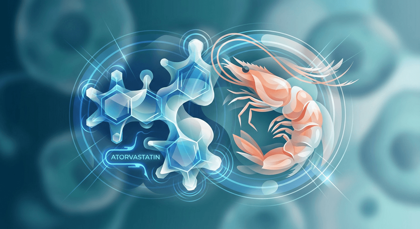 Medical illustration for Is it safe to eat shrimp while taking atorvastatin, or could it interact with the medication or undermine its cholesterol-lowering effect? - Persly Health Information