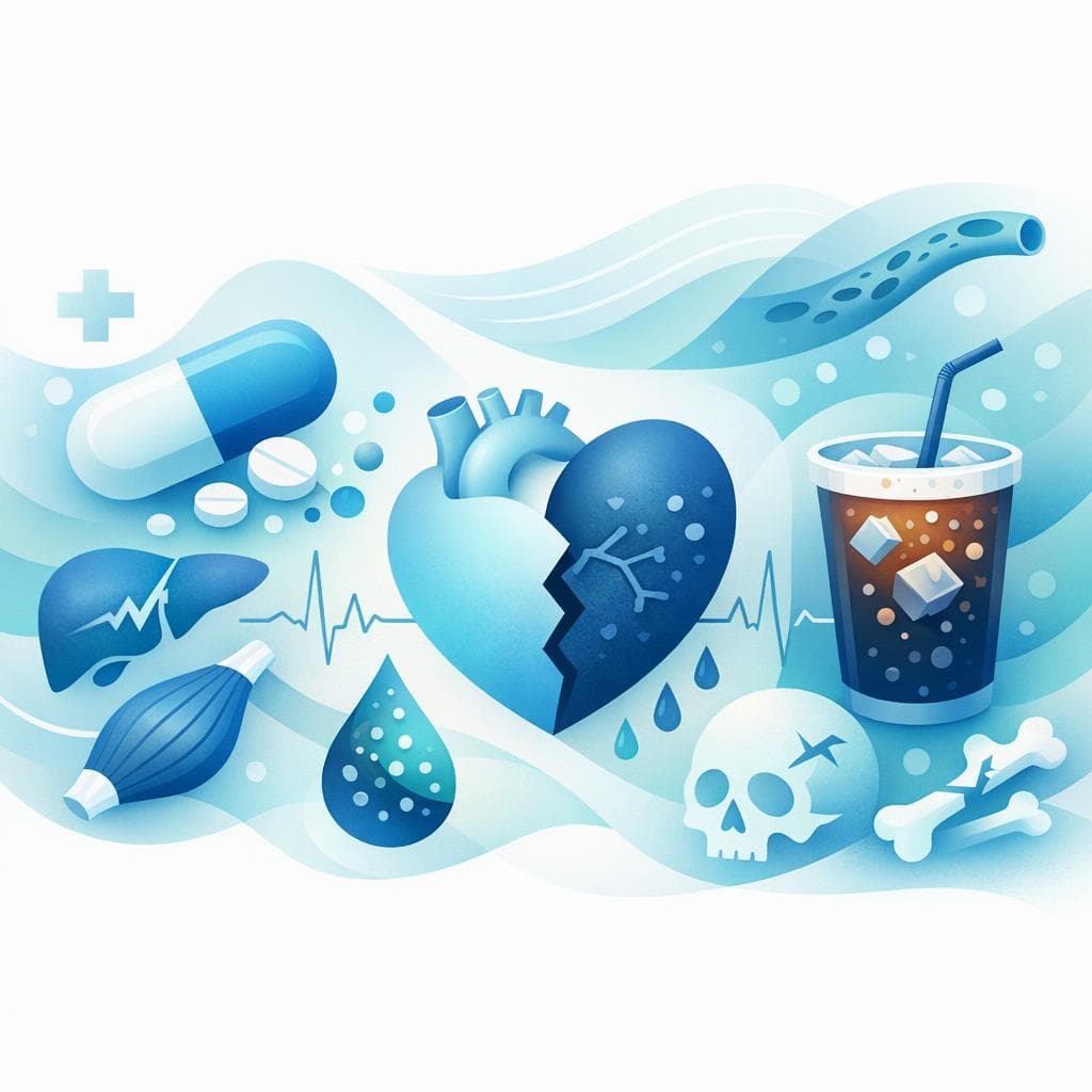 Medical illustration for Based on NIH | Is it safe to drink soda while taking atorvastatin, or can it increase the risk of side effects? - Persly Health Information