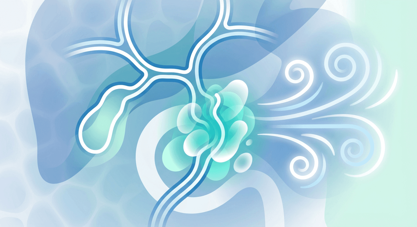 Medical illustration for Basado en OMS | ¿La tos es un síntoma del cáncer del conducto biliar? - Persly Health Information