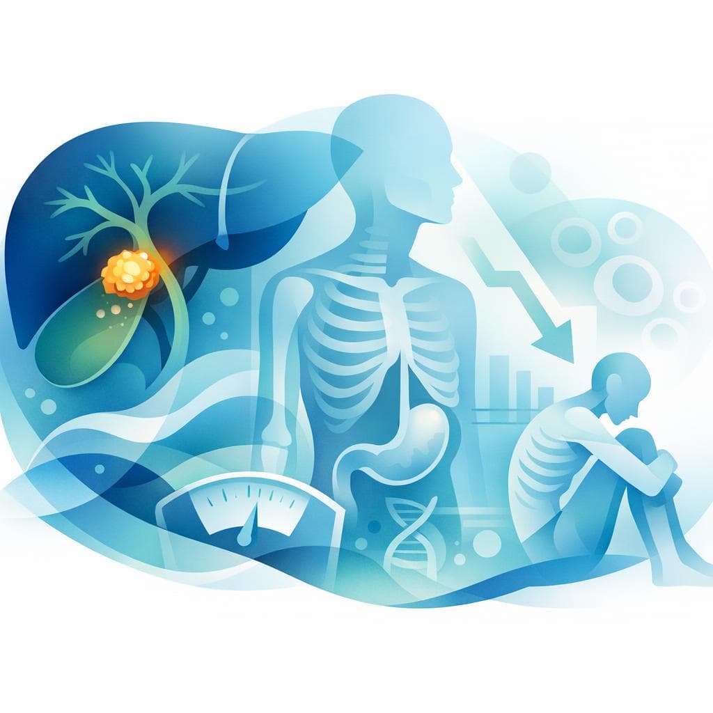 Medical illustration for Based on PubMed | Is unintentional weight loss a common symptom of advanced-stage bile duct cancer, and what factors contribute to it? - Persly Health Information