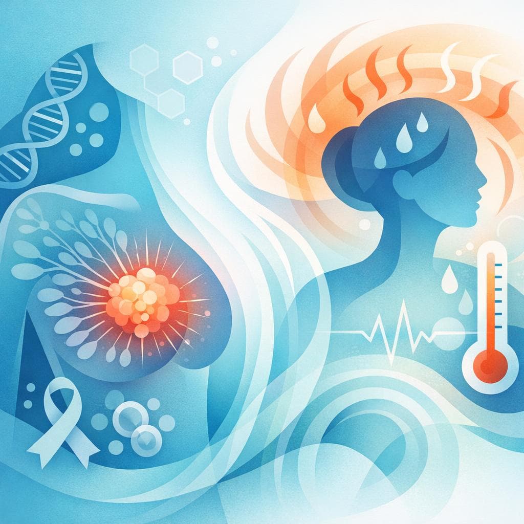 Medical illustration for Hot flashes and breast cancer: causes and care - Persly Health Information