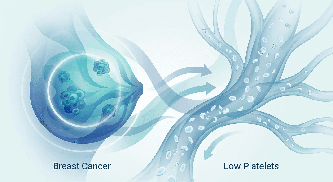 Medical illustration for 乳腺癌患者血小板偏低意味着什么? - Persly Health Information