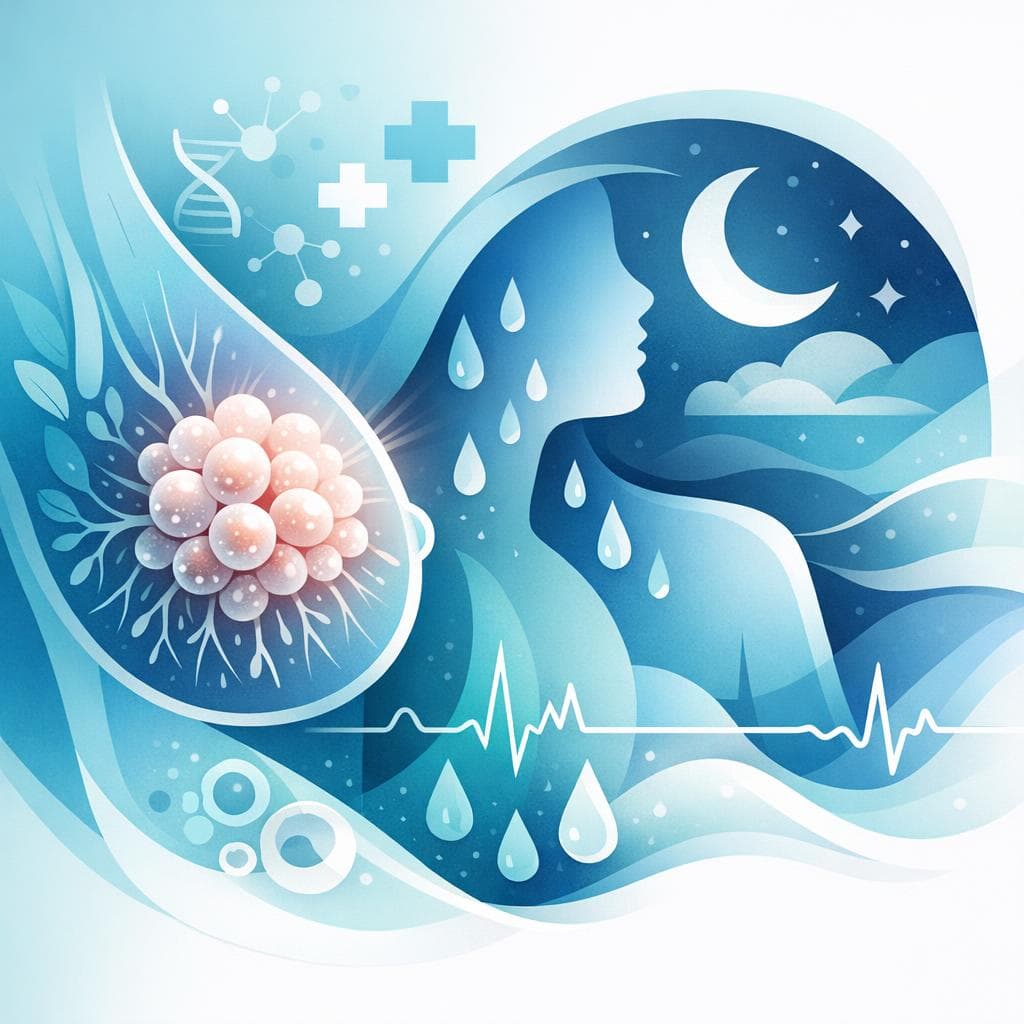 Medical illustration for Night sweats and breast cancer: causes and care - Persly Health Information