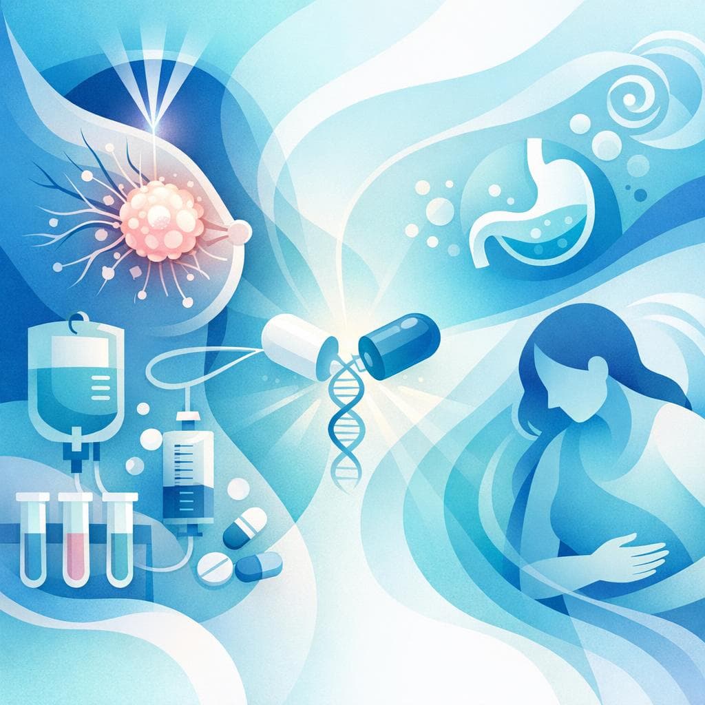 Medical illustration for 乳がん治療の吐き気はよくある?対策と管理法 - Persly Health Information