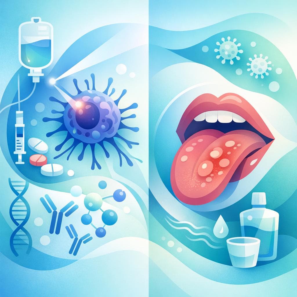 Medical illustration for Mouth sores from cancer treatment: causes and care - Persly Health Information