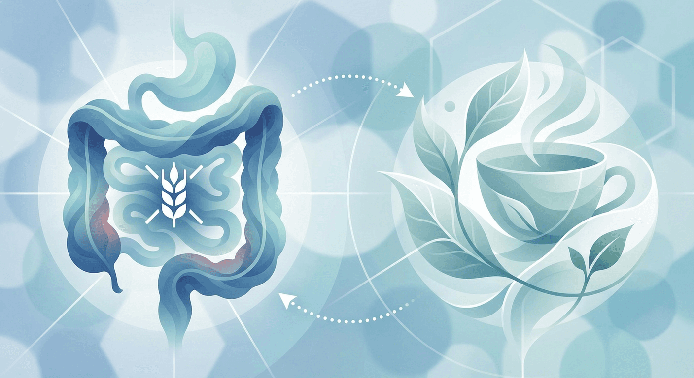 Medical illustration for 米国NIHの資料に基づく | 緑茶にはグルテンが含まれないため、セリアック病の人が飲んでも安全だというのは本当ですか? - Persly Health Information