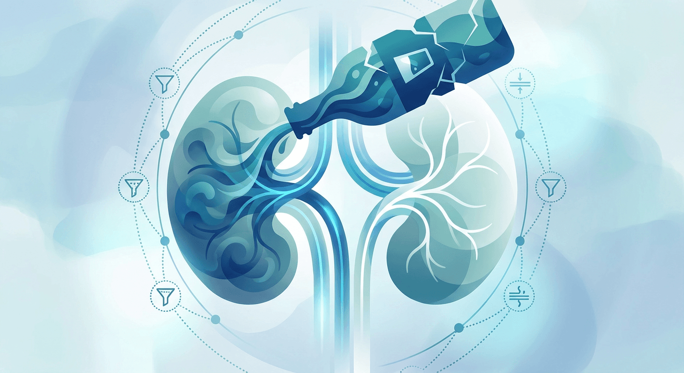 Medical illustration for Basado en CDC de EE.UU. | ¿El consumo moderado de alcohol empeora o acelera la progresión de la enfermedad renal crónica? - Persly Health Information