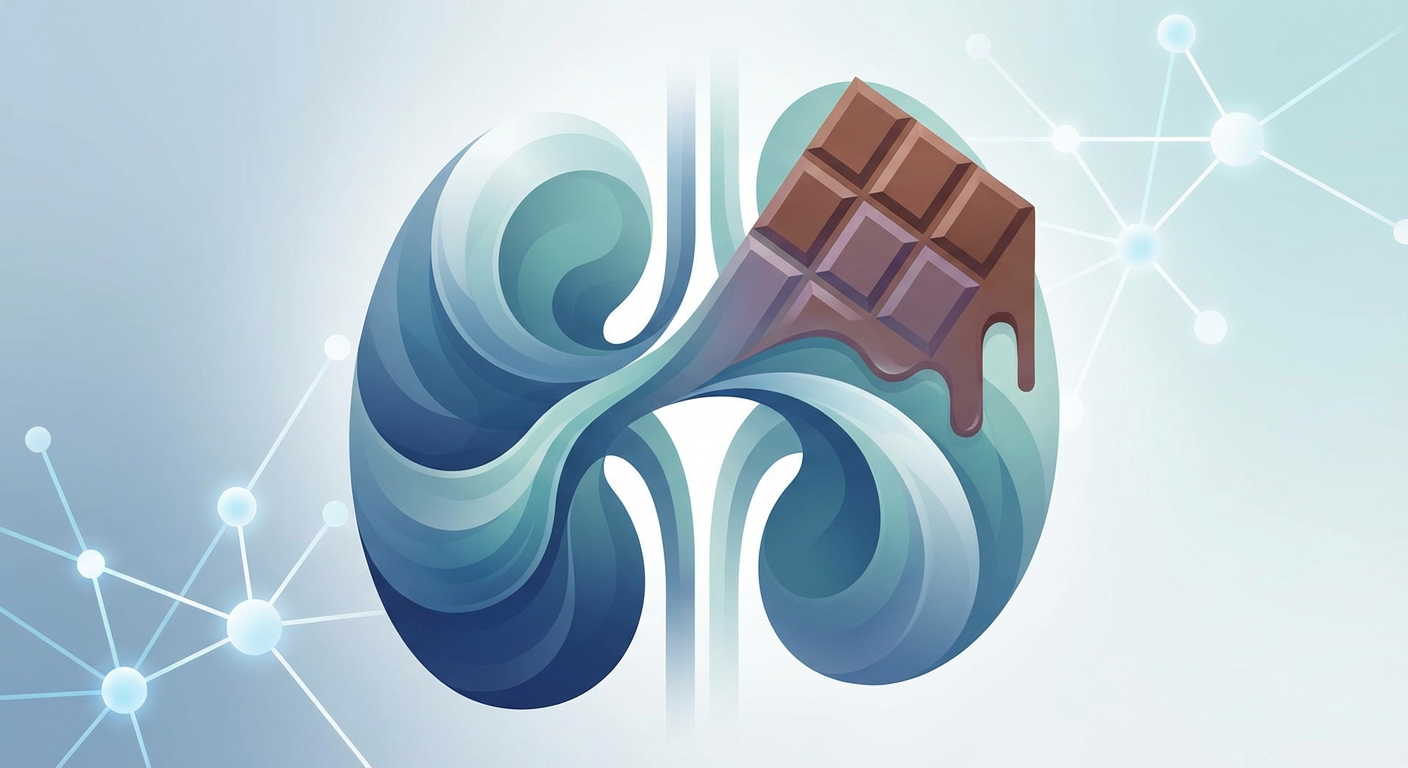 Medical illustration for 基于PubMed资料 | 经常吃巧克力会增加患慢性肾病的风险,这是真的吗? - Persly Health Information