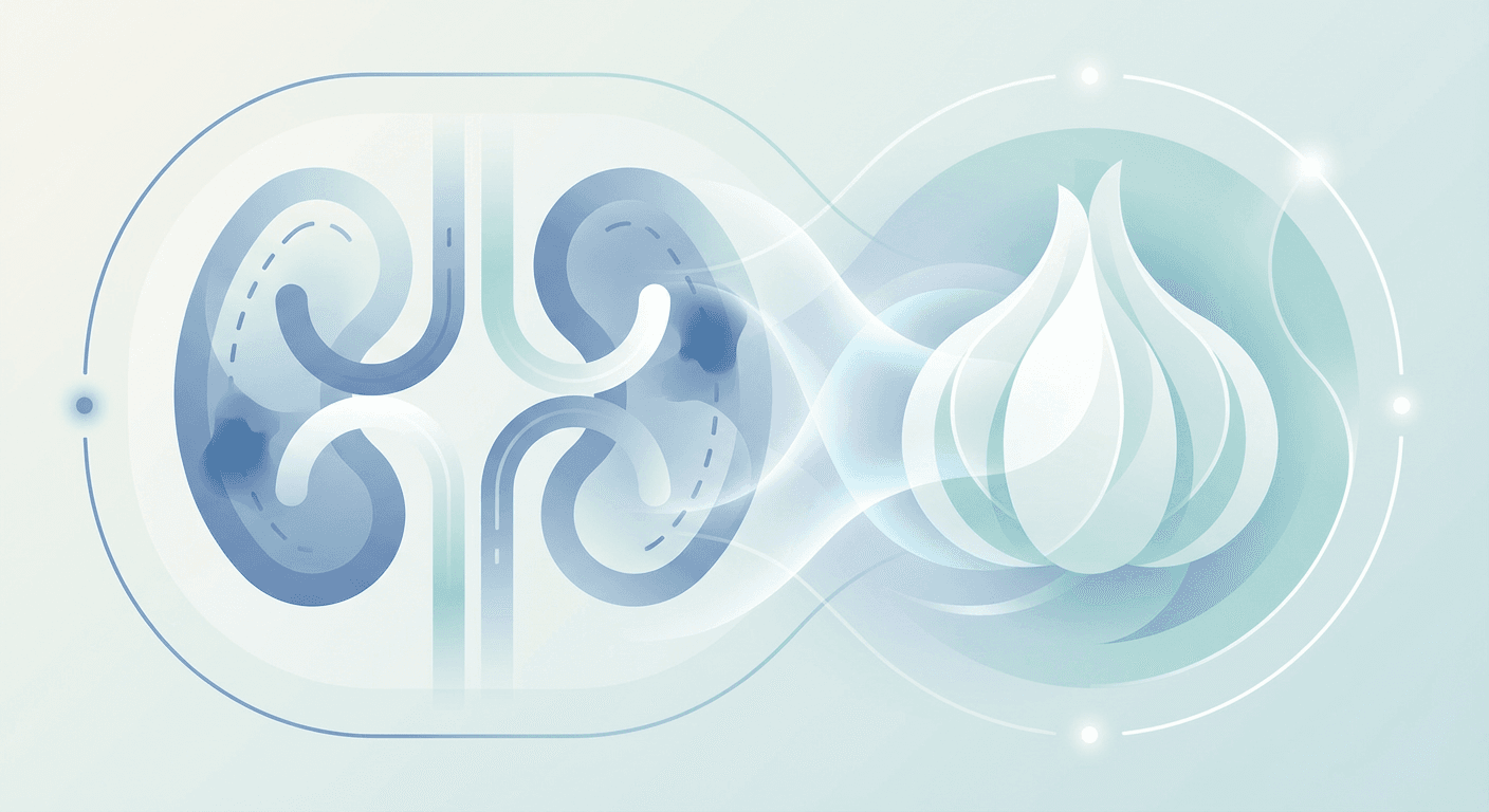 Medical illustration for PubMedの資料に基づく | ニンニクを食べると慢性腎臓病の進行を遅らせられるというのは本当ですか? - Persly Health Information