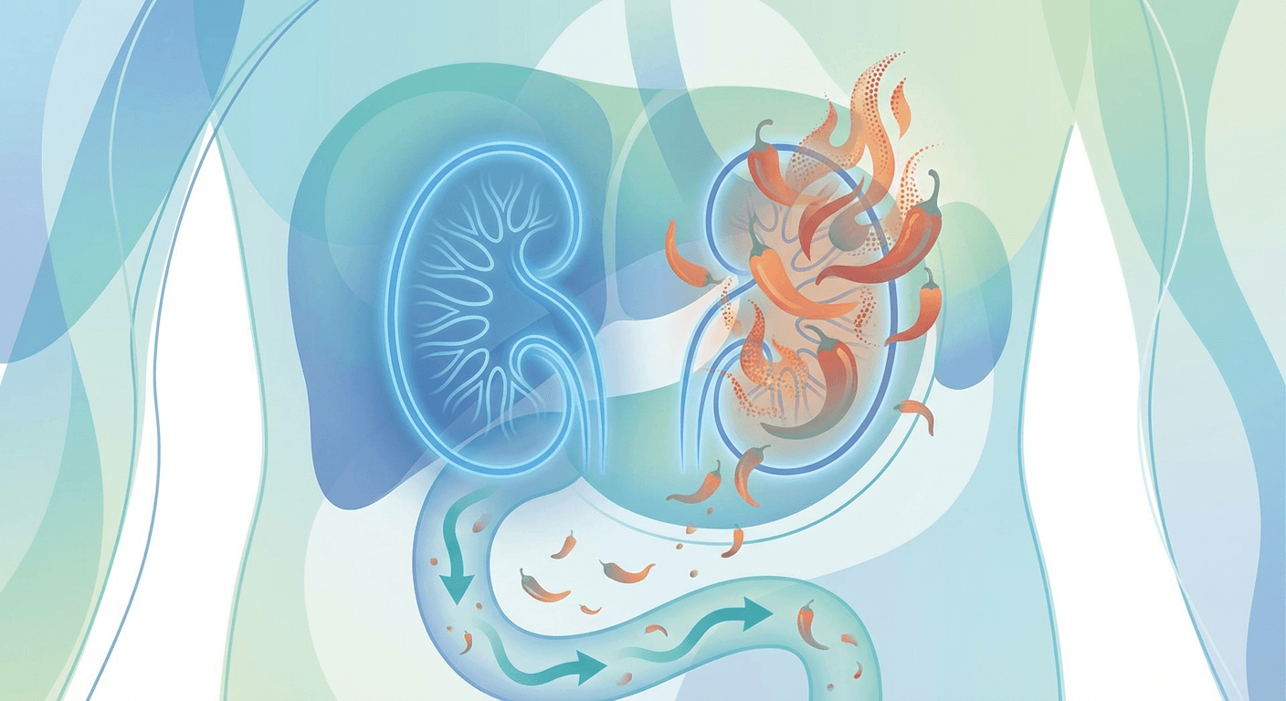 Medical illustration for 基于PubMed资料 | 长期吃辣会导致或加重慢性肾病吗? - Persly Health Information