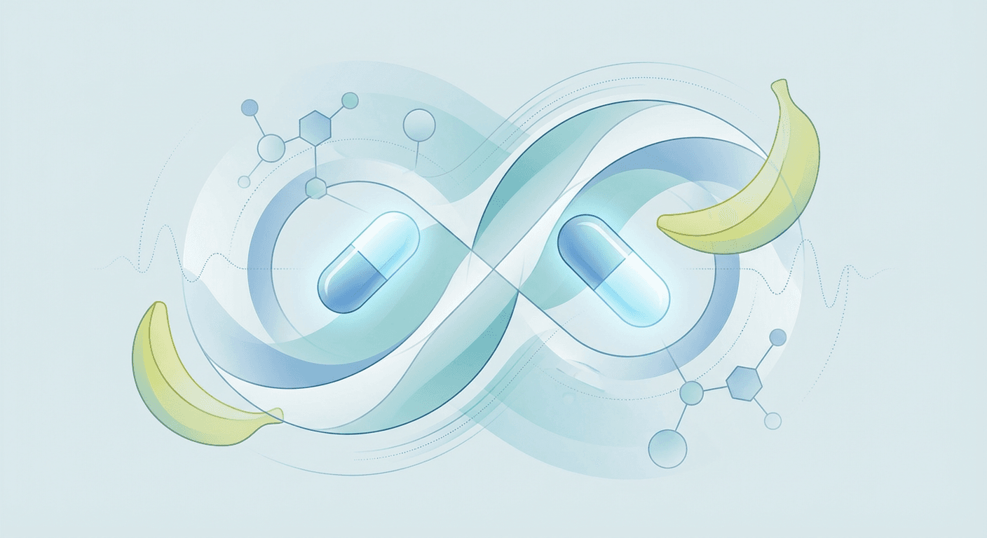 Medical illustration for PubMedの資料に基づく | シプロフロキサシンを服用中にバナナを食べると薬の吸収や効果が低下するというのは本当ですか? - Persly Health Information