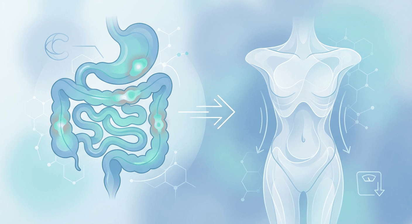 Medical illustration for PubMed 자료 기반 | 크론병 환자에게서 체중 감소가 왜 생기며 얼마나 흔한 증상인가요? - Persly Health Information