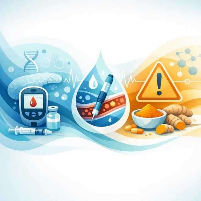 Based on PubMed | Should people with diabetes be cautious about taking turmeric or curcumin supplements because of potential blood sugar–lowering effects or interactions with medications like insulin, metformin, or sulfonylureas?