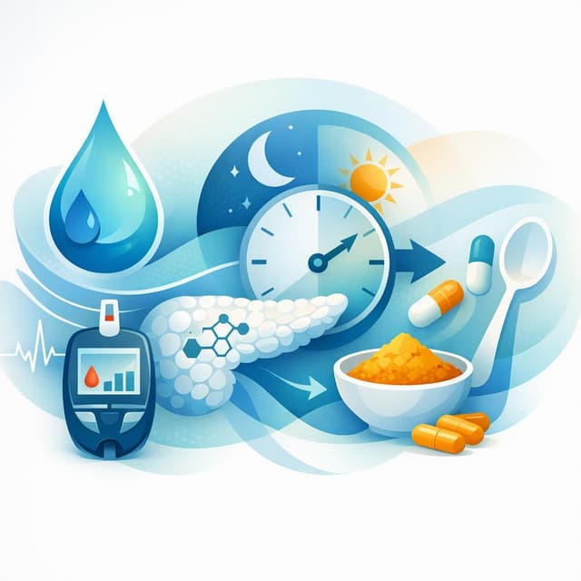 Based on PubMed | Is taking turmeric before bedtime more effective than taking it in the morning for controlling blood sugar in people with diabetes?