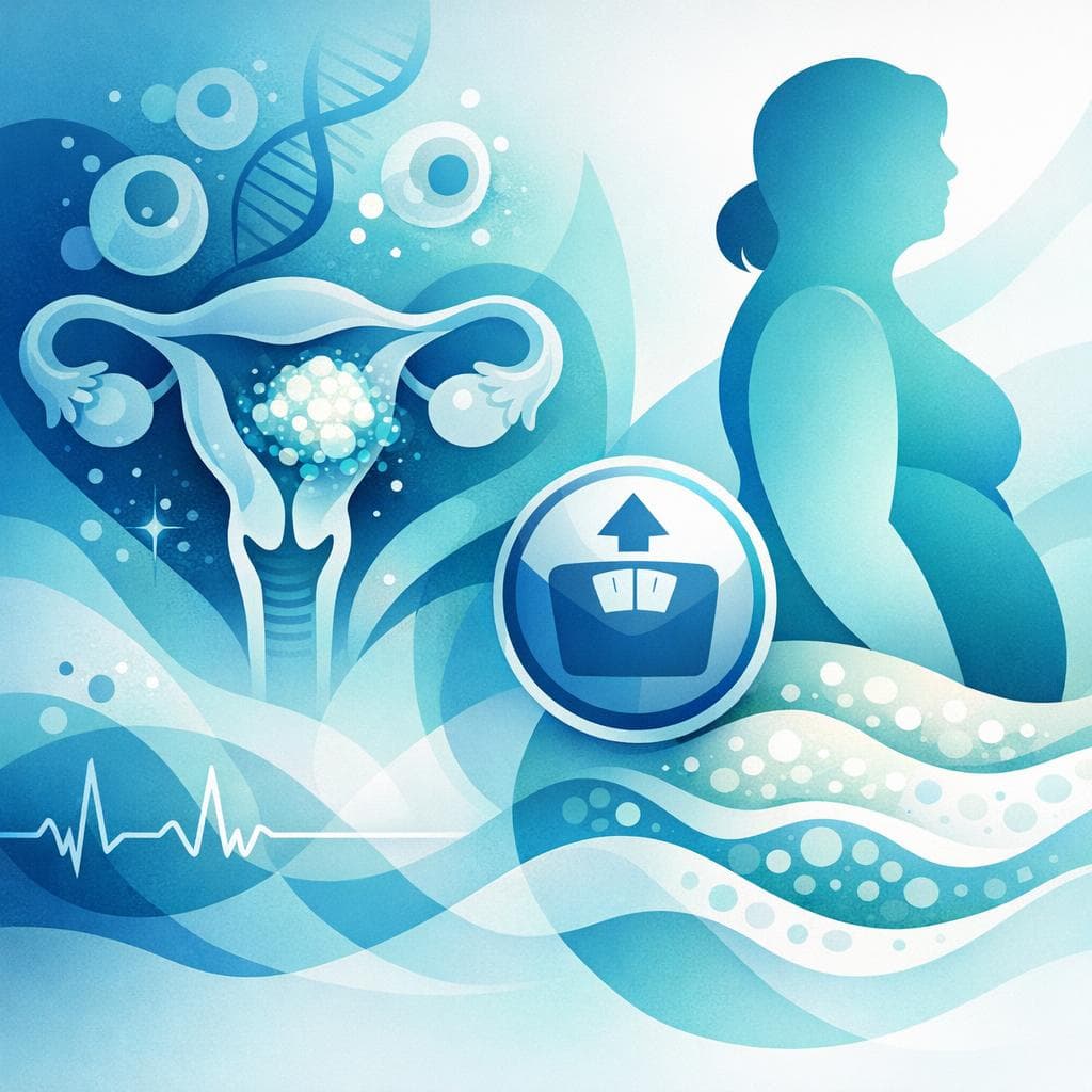 Medical illustration for Based on NIH | Can persistent, unexplained weight gain be a symptom of endometrial cancer, and when should it prompt medical evaluation? - Persly Health Information