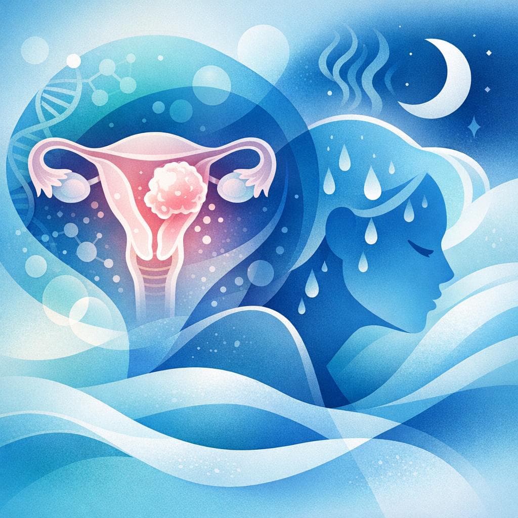 Medical illustration for Based on NIH | Are sudden night sweats a symptom of endometrial cancer? - Persly Health Information