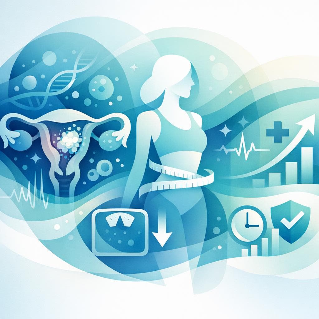 Medical illustration for PubMed 자료 기반 | 자궁내막암에서 체중 감소는 흔한 증상인가요, 그리고 이러한 체중 감소가 예후와 생존율에 어떤 영향을 주나요? - Persly Health Information